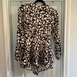 Beautiful Leopard Open Back Romper,  extra small